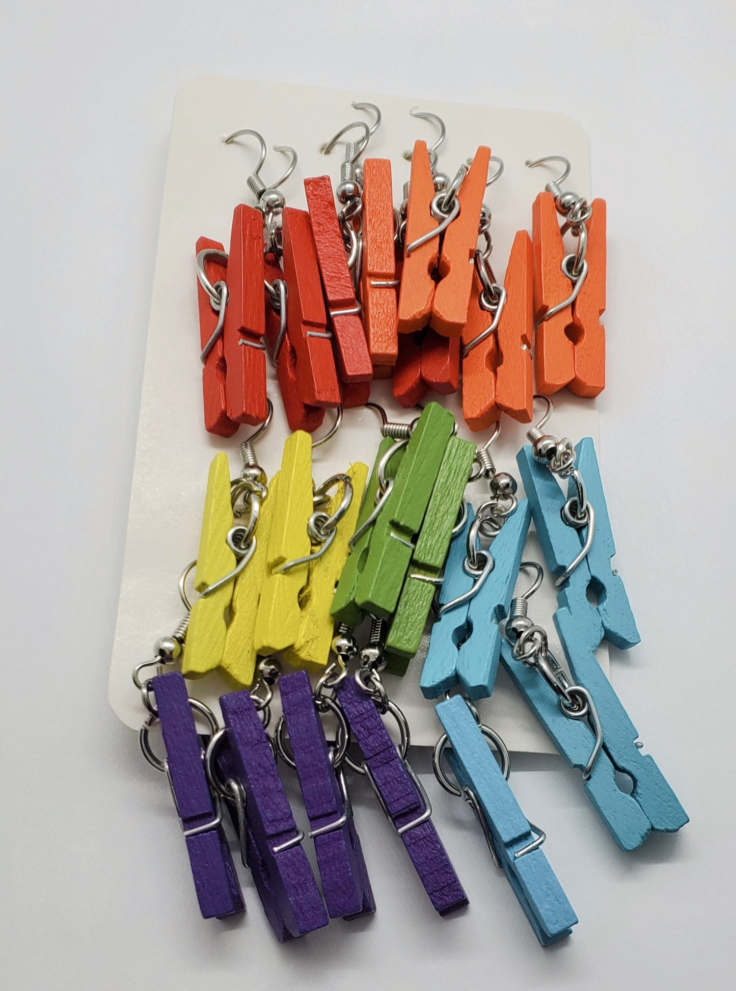Small Clothespin Earrings