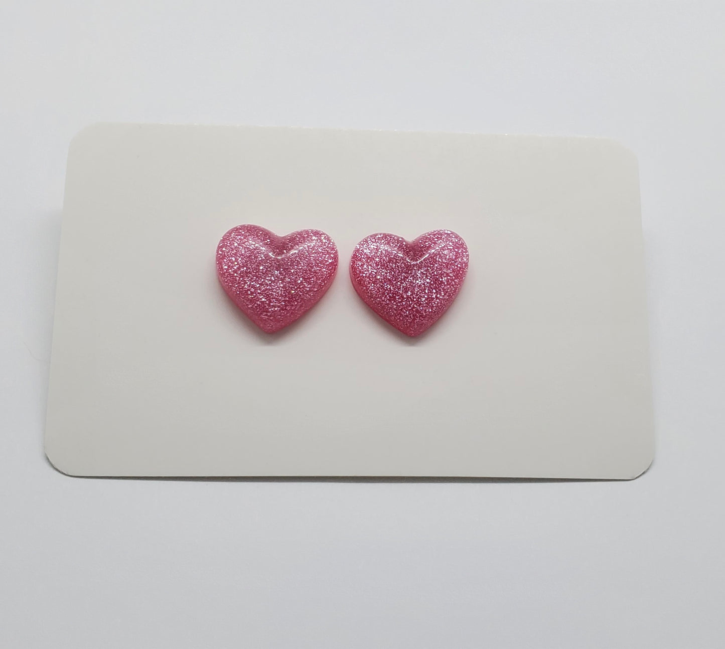 Glittery Heart Stud Earrings