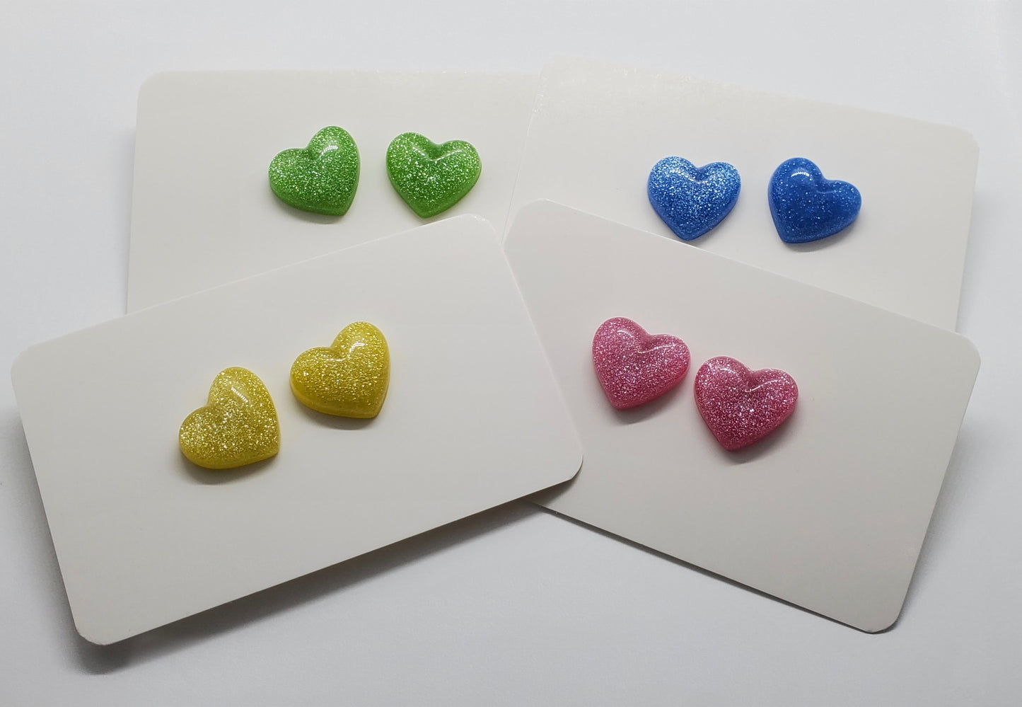 Glittery Heart Stud Earrings