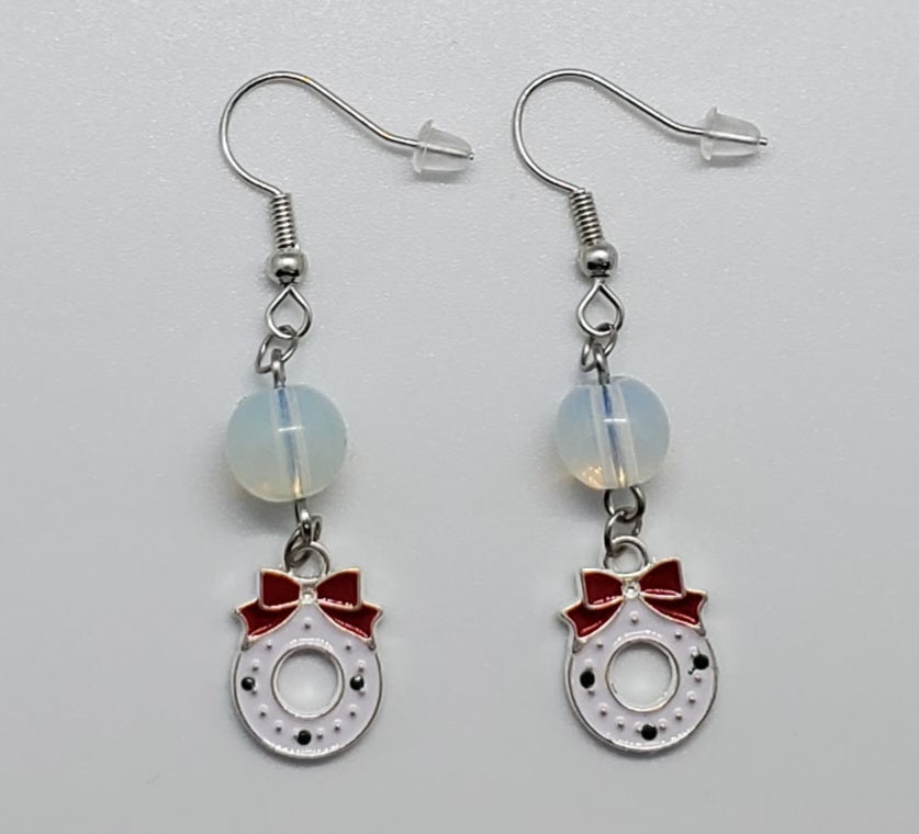 White Wreath Earrings