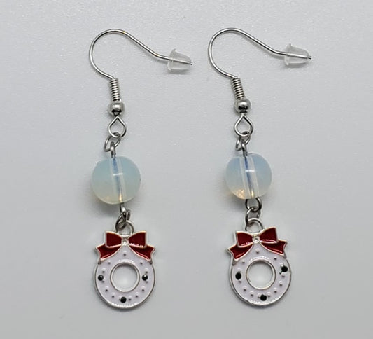 White Wreath Earrings