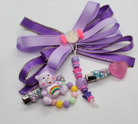 Violets Hair Clips/Bow