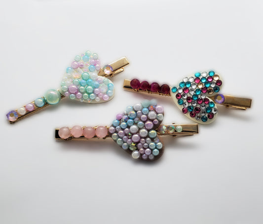 Heartfelt Sparkle Hair Clips