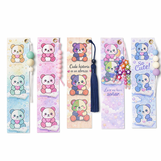 Set of Five Handcrafted Bookmarks