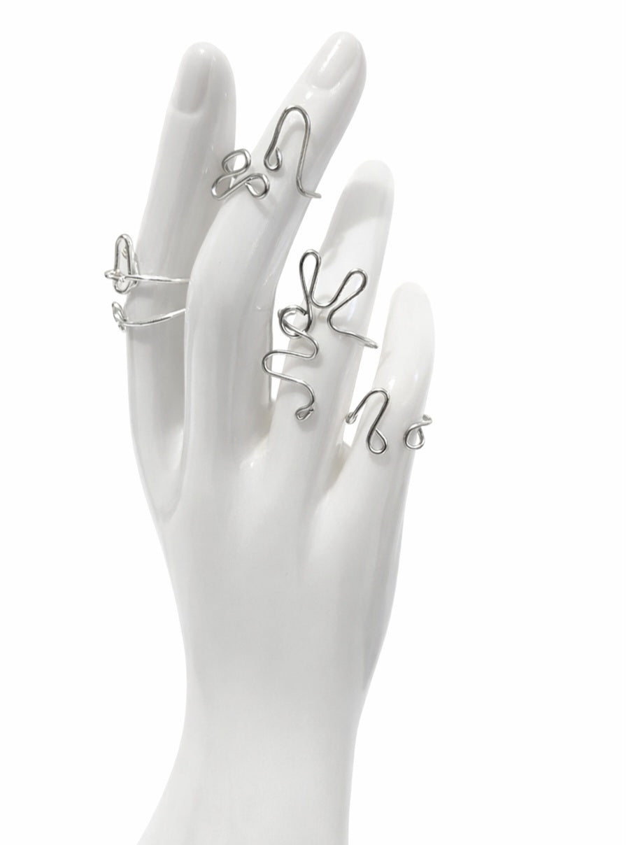 Set of Three Sculpted Twist Rings