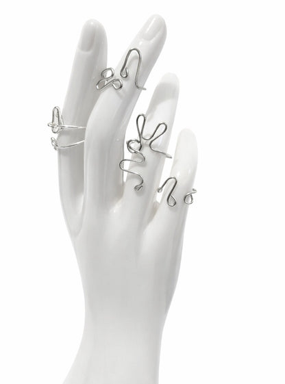 Set of Three Sculpted Twist Rings