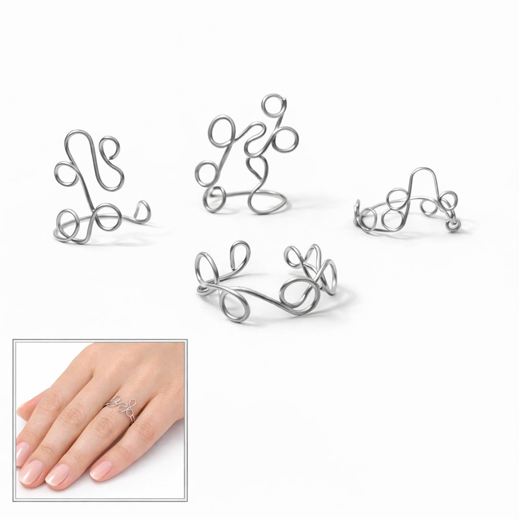 Set of Three Sculpted Twist Rings