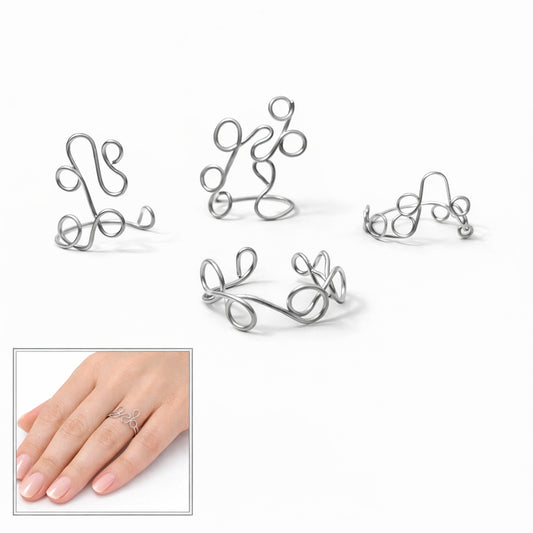 Set of Three Sculpted Twist Rings
